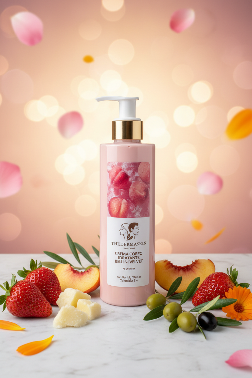 Crema corpo nutriente Bellini Thedermaskin – effetto vellutato con karité e olio di oliva bio
