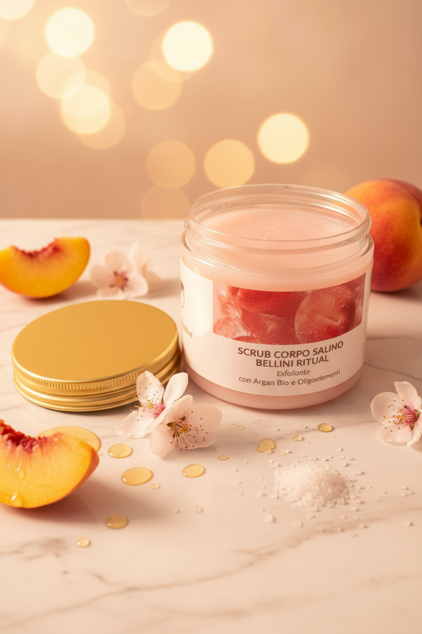 Scrub esfoliante corpo Bellini Ritual – dettaglio packaging 200 ml
