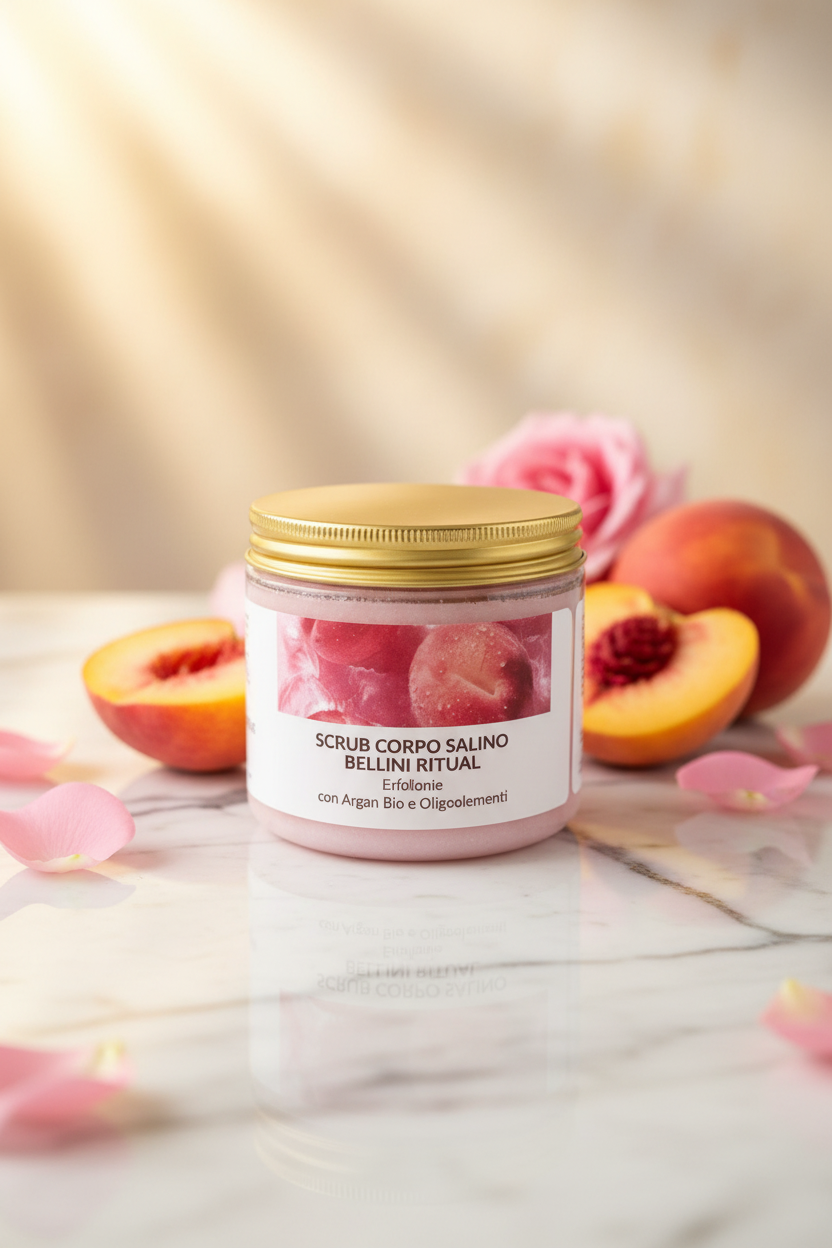 Scrub Salino Bellini Ritual – flacone da 200 ml su sfondo neutro