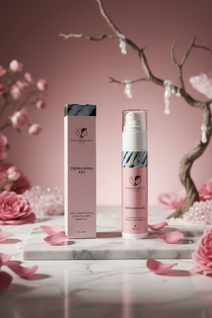 Crema mani Thedermaskin 50ml – texture crema nutriente mani con vitamina B12
