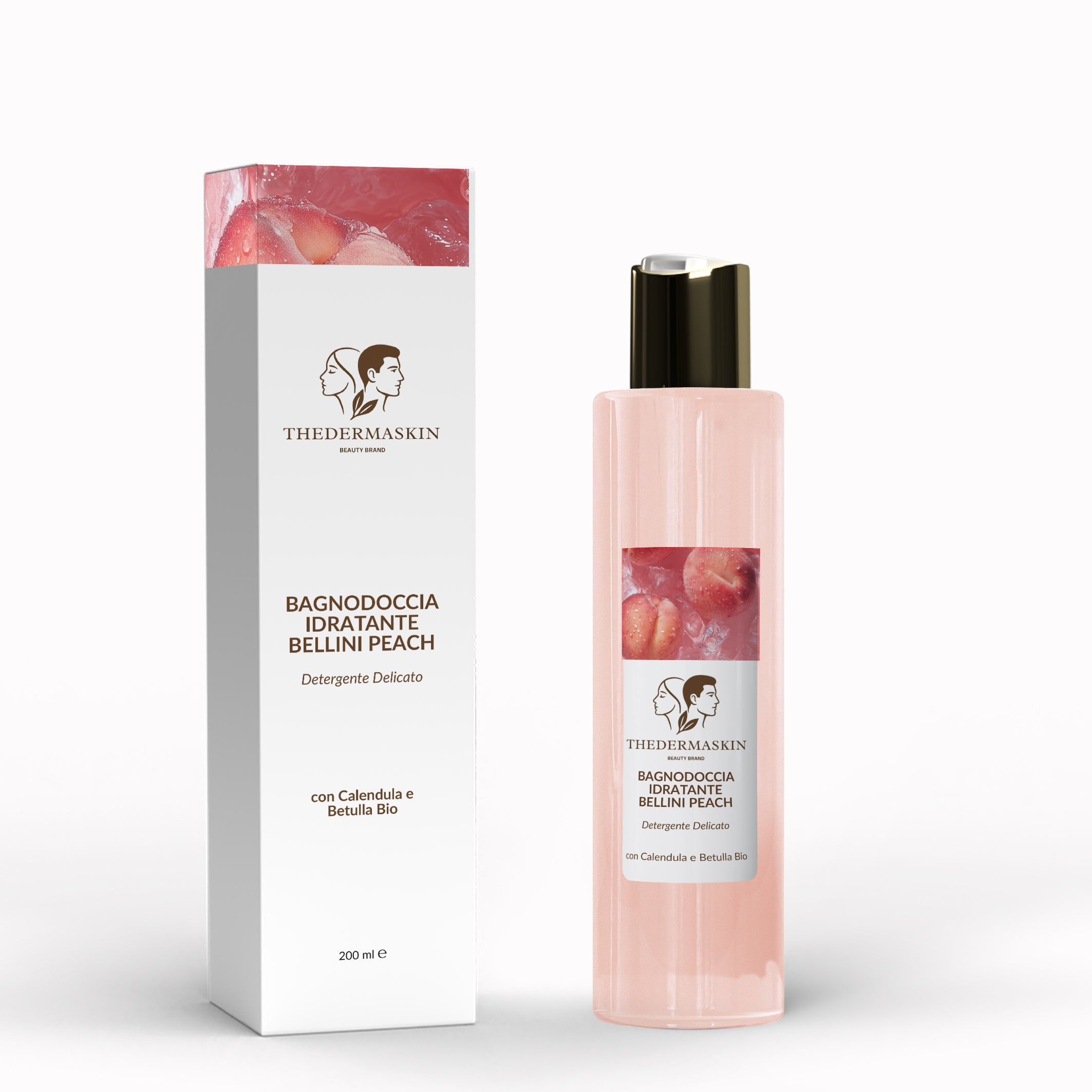 Bagnodoccia Idratante Bellini Peach – Detergente Delicato con Calendula e Betulla Bio | 200 ml