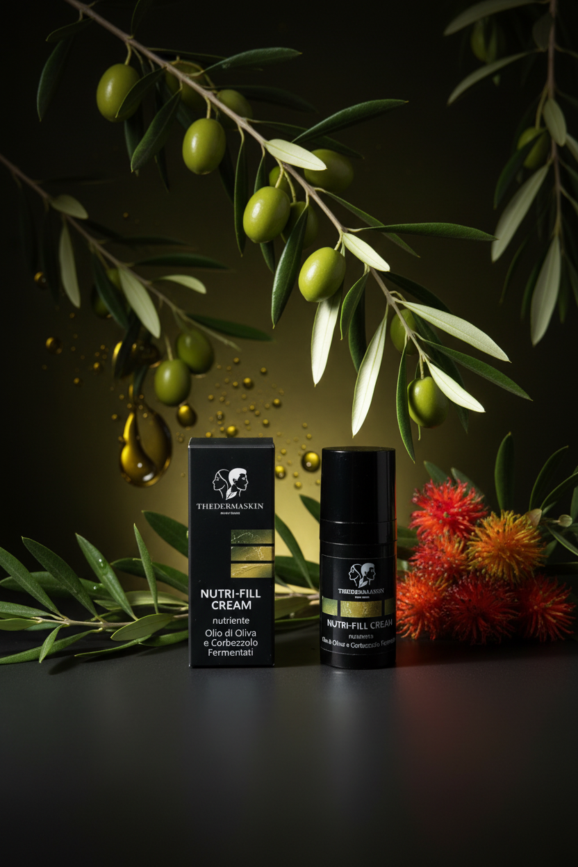 Crema viso anti-age Nutri-Fill Thedermaskin – applicazione su pelle matura, effetto rimpolpante
